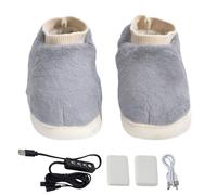 Axfbim Pantuflas con calefacción, calentadores de pies para pies fríos, zapatos de algodón con calefacción de carga USB, tres temperaturas ajustables, cálidas, suaves y cómodas, se pueden lavar (10.6