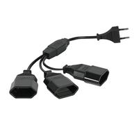 AXFEE 0.3m Extensión del Cable de Alimentación Conector, 1 PCS Cable de Alimentación Tipo C Euro Conector, Cable de alimentación IEC-320 acodado, Cable Adaptador de Corriente 3 en 1, 2.5A/250V, Negro