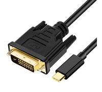 AXFEE 1.8 m Cable USB-C a DVI, 4K a 30Hz USB Tipo C a DVI, Adaptador de Cable USB-C a D-VI, Cable DVIs a USB C Macho a Macho, Surface Books 2, Dell XPS, Galaxy Book, Negro