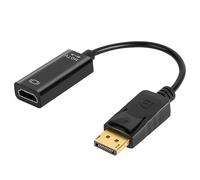 AXFEE 1 Pieza Adaptador Displayport a HDMI, 4K Cable Displayport a Hdmi, DP (Puerto de Pantalla) Convertidor Macho a Hdmi Hembra, Compatible para Lenovo, DELL, HP, PC, proyector, TV, Negro