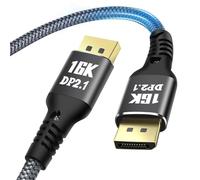 AXFEE 16K Cable Displayport 2.1 2m, DP Cable 16K@60Hz,8K@60Hz, 4K@144Hz, DisplayPort Macho a DisplayPort Macho Cable DP Alluminio, DP a DP Cable Compatible con Gaming, Monitor, Tarjeta Gráfica, PC