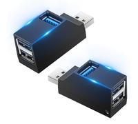 AXFEE 1PC USB Mini Hub, USB Splitter, Concentrador Hub con 3 Puertos,Negro | 2 USB 2.0+1 USB 3.0,divisor USB múltiple,distribuidor de datos para ordenador portátil,macbook llave,impresora,teclado,ratón