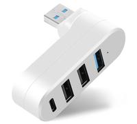 AXFEE 1PC USB Mini Hub, USB Splitter, Concentrador Hub USB con 4 Puertos | 2x2.0+1x3.0+1xType-C, para ordenador portátil, macbook llave USB, impresora, teclado, ratón(Blanco)