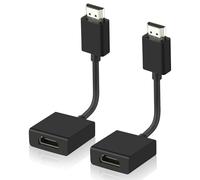 AXFEE 2 cables de extensión HDMI, 12 cm, conector de extensión, alargador HDMI, compatible con Chromecast/Fire TV/Roku, TV Stick, Roku Stick, PS4, PS5, Xbox (negro)