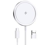 AXFEE 2 PCS Magnético Cargador Compatible con Magsafe Apple, 15W Cargador Inalámbrico Rápido, Cargador Inalámbrico Magnético, Cargador Inalámbrico mag-Safe Compatible con iPhone 16/15/14/13/12 Series