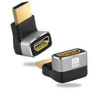 AXFEE 2 piezas Adaptador HDMI Macho a HDMI Hembra, HDMI Adaptador en Soporte 8K/4K UHD, Macho a Hembra 90 Grados, Alargador hdmi para Laptops, Tablets, Camcorders, Monitors and TV