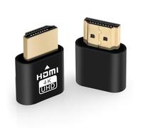AXFEE 2 Piezas Emulador de Pantalla, Dummy Plug HDMI 4K Emulador, HDMI Dummy Plug Headless Ghost Display, para Gestión Remota PC, Compatible con hasta 3840 x 2160 a 60 HZ, Negro
