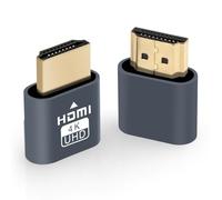 AXFEE 2 Piezas Emulador de Pantalla, Dummy Plug HDMI 4K Emulador, HDMI Dummy Plug Headless Ghost Display, para Gestión Remota PC, Compatible con hasta 3840 x 2160 a 60 HZ, Gris