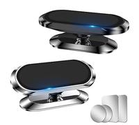 AXFEE 2pcs Soporte Móvil Coche,360° Giratorio Soporte Magnético Móvil Coche | Universal soporte movil coche contra sacudidas con 4 chapa de hierro, para i-phone xiaomi samsung y más móviles