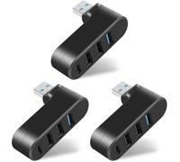 AXFEE 2PCS USB Mini Hub, USB Splitter, Concentrador Hub USB con 4 Puertos | 2x2.0+1x3.0+1xType-C, para ordenador portátil, macbook llave USB, impresora, teclado, ratón(Negro)