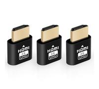 AXFEE 3 Piezas Emulador de Pantalla, Dummy Plug HDMI 4K Emulador, HDMI Dummy Plug Headless Ghost Display, para Gestión Remota PC, Compatible con hasta 3840 x 2160 a 60 HZ, Negro