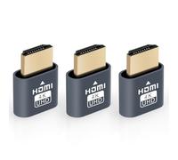 AXFEE 3 Piezas Emulador de Pantalla, Dummy Plug HDMI 4K Emulador, HDMI Dummy Plug Headless Ghost Display, para Gestión Remota PC, Compatible con hasta 3840 x 2160 a 60 HZ, Gris