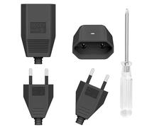 AXFEE 4PCS Juego Enchufe Macho y Base Hembra Europea Plano,250V 2.5A,Negro
