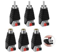 AXFEE Adaptador de Cable RCA a Altavoz, 6 Piezas RCA Macho Hembra Conector Adaptador, Phono R-CA Macho a AV, Audio Video Conector Adaptad-or, para Sistema de Cámara de Seguridad CCTV
