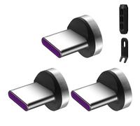 AXFEE Adaptador de Carga Magnético de 540 Grados, 3 en 1 Reemplazo del enchufe magnético antipolvo, Datos Transferencia, para Micro USB,Tipo C,Compatible con Samsung, i-phone, Huawei, Kindle,Portátil