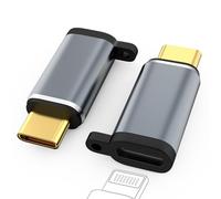 AXFEE Adaptador para L-ightning a USB C, 2 Piezas 60W Adaptador iOS Hembra a USB C Compatible con i-Phone 15 Series/i-Pad y Otros Dispositivos Tipo C, Soporta Transferencia de Datos, Cargador Rápido