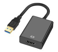 AXFEE Adaptador USB a HDMI, Adaptador USB 3.0 a HDMI Macho a Hembra, USB en el Adaptador, para PC, Laptop, HDTV TV Compatible con Windows 10, Windows 8.1, Windows 8, Windows 7 (no para Mac)
