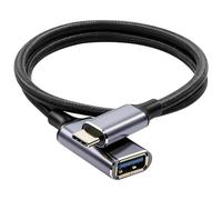 AXFEE Adaptador USB a Tipo C 3.0 Cable OTG de Aluminio Nylon 5Gbps, Adaptador USB Tipo C a USB 3.0, Cable OTG Tipo C Macho a USB Hembra, para iPhone15/16, portátiles, tablets y teléfonos (0.5M)