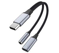 AXFEE Adaptador USB Tipo C a Jack 3.5mm, 2 en 1 Adaptador Auriculares | con DAC Chip, para Samsung Galaxy S22/S21/S20 Note 20, Google Pixel 7 6 5 4 3 2/6XL 5XL 4XL 3XL 2XL, iPad, Xiaomi, Huawei