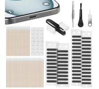 AXFEE Adhesivo para La Red de Altavoces del Teléfono Móvil, Kit de 108 Protectores de calcomanías a Prueba de Polvo, Tapón Antipolvo para Altavoz, con 2*Puerto de Carga USB C tapón Antipolvo