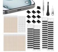 AXFEE Adhesivo para La Red de Altavoces del Teléfono Móvil, Kit de 114 Protectores de calcomanías a Prueba de Polvo, Tapón Antipolvo para Altavoz, con 10*Puerto de Carga USB C tapón Antipolvo