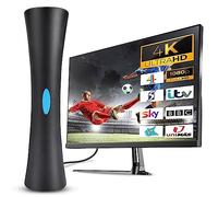 AXFEE Antena TV, Antena de Televisión Portátil Interior/Exteriores, 4K/1080P Antena Digital HD, Recepción de 360° Antena y 290 KilóMetros de Largo Alcance,Cable 5m, Receptor de TV de Alta Ganancia