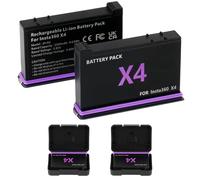 AXFEE Batería para Insta360 X4, 2 Piezas 2500mAh Batería de Repuesto para Insta360 x4, Insta360 x4 Batería de Repuesto Compatible con cámara Insta360 X4 con Tapa Protectora de Batería