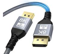 AXFEE Cable DisplayPort 8K, 1.4 DP a DP, 2 m, soporta 8K @60Hz, FreeSync, G-Sync, compatible con monitor de juegos, laptop, TV