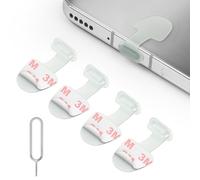 AXFEE Fundas de Silicona para Tapón Antipolvo,Cubiertas de Polvo Tipo C,4 Piezas Tapón Anti-Polvo,Contiene Pin de Tarjeta,Tapa Antipolvo Compatible con Samsung y iPhone etc Dispositivos,Luminiscente