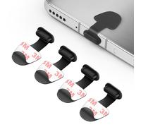 AXFEE Fundas de Silicona para Tapón Antipolvo，Cubiertas de Polvo Tipo C, 4 Piezas Tapón Anti-Polvo，Tapa Antipolvo Compatible con Google Samsung y iPhone etc Dispositivos（Contiene Pin de Tarjeta）