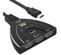 AXFEE HDMI Switch 4K 3 Entradas 1 Salida Splitter Soporte con Cable de Alta Velocidad 4K 3D HD @30Hz 3D HDCP2.2 1080P Ladrón para HDTV/Xbox/PS4/BLU-Ray DVD-Player