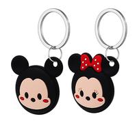 AXFEE Llavero para AirTag Silicona, 2PCS Llaveros AirTag Funda Protectora, Llavero Portátil Impermeable, Localizador para Llaves, Mascotas y Mochilas, Regalo para Niños, Ancianos