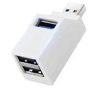 AXFEE Mini Hub Splitter y Concentrador con 3 Puertos (2 USB 2.0 + 1 USB 3.0, para Ordenador Portátil, MacBook, Llave, Impresora, Teclado, Ratón, Blanco