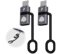 AXFEE Paquete de 2 adaptadores Lightning hembra a USB-C macho, adaptador Lightning a USB-C para carga rápida PD de 60 W y sincronización de datos, compatible con iPhone 15/16 Pro Max, Samsung