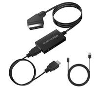 AXFEE SCART a HDMI Convertidor, Apoyo 720/1080P, Reproductor de Adaptador, Convertidor Audio/Video con Scart Cable, para HDTV, DVD BLU-Ray, VCR, Proyector