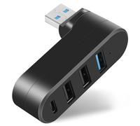 AXFEE USB Mini Hub, USB Splitter, Concentrador Hub USB con 4 Puertos（2X 2.0+1x 3.0+1xType-C, para Ordenador portátil, MacBook Llave USB, Impresora, Teclado, Ratón, Negro