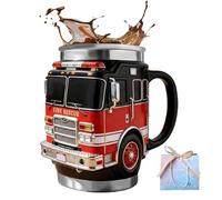 AXGCAA Taza de rescate contra incendios: para los más valientes entre nosotros, nueva taza de café personalizada hecha a mano en 3D, diseño divertido de camión de bomberos(1 pc)