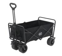 AXI AB131 Carro de jardin plegable - negro | Carro de playa de metal/tejido - incluye funda, bolsillo interior y portavasos | Capacidad: 100 l - 90 x 58 x 96 cm