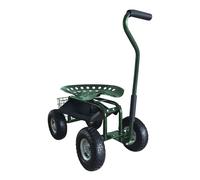 AXI AG22 asiento de jardin con ruedas en verde | Taburete de jardinero con caja de almacenamiento | Carro de jardineria metalico con carga max. 150 kg
