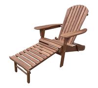 AXI Alexa Silla adirondack con reposapies, plegable, color cafe | Tumbona de jardin / Silla lounge / 100 % madera de abeto hemlock para 1 persona con reposabrazos y respaldo alto | 147 x 78,5 x 89 cm