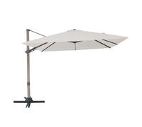 AXI Alina Sombrilla Cuadrada 300 x 300 cm, acabado Roble/Beige | Para jardin / terraza con estructura termolacada | Pie en cruz y funda protectora incluidos | inclinable y giratoria 360Grados