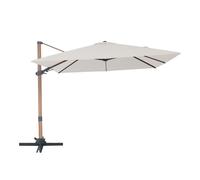 AXI Alina Sombrilla Cuadrada 300 x 300 cm, aspecto Madera/Beige | Para jardin/terraza con estructura termolacada | Pie en cruz y funda protectora incluidos | inclinable y giratoria a 360Grados