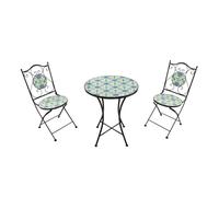 AXI Amelie Mesa y sillas Terraza, 2 Sillas 1 Mesa, Conjunto Mesa y Sillas Jardin Mosaico azul/amarillo - Conjunto Mesa y Sillas Terraza, Mesa y Sillas exterior Mosaico para Jardin/Balcon/Terraza