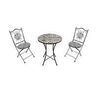 AXI Amelie Mesa y sillas Terraza, 2 Sillas 1 Mesa, Conjunto Mesa y Sillas Jardin Mosaico azul claro - Conjunto Mesa y Sillas Terraza, Mesa y Sillas exterior Mosaico para Jardin/Balcon/Terraza