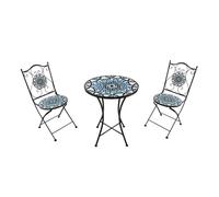 AXI Amelie Mesa y sillas Terraza, 2 Sillas 1 Mesa, Conjunto Mesa y Sillas Jardin Mosaico azul y Verde - Conjunto Mesa y Sillas Terraza, Mesa y Sillas exterior Mosaico para Jardin/Balcon/Terraza
