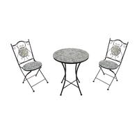 AXI Amelie Mesa y sillas Terraza, 2 Sillas 1 Mesa, Conjunto Mesa y Sillas Jardin Mosaico Beige arena - Conjunto Mesa y Sillas Terraza, Mesa y Sillas exterior Mosaico para Jardin/Balcon/Terraza