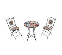 AXI Amelie Mesa y sillas Terraza, 2 Sillas 1 Mesa, Conjunto Mesa y Sillas Jardin Mosaico Fiesta Flower - Conjunto Mesa y Sillas Terraza, Mesa y Sillas exterior Mosaico para Jardin/Balcon/Terraza