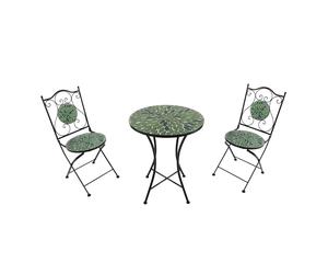 AXI Amelie Mesa y sillas Terraza, 2 Sillas 1 Mesa, Conjunto Mesa y Sillas Jardin Mosaico gris/marron - Conjunto Mesa y Sillas Terraza, Mesa y Sillas exterior Mosaico para Jardin/Balcon/Terraza