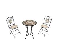 AXI Amelie Mesa y sillas Terraza, 2 Sillas 1 Mesa, Conjunto Mesa y Sillas Jardin Mosaico Hojas verdes - Conjunto Mesa y Sillas Terraza, Mesa y Sillas exterior Mosaico para Jardin/Balcon/Terraza
