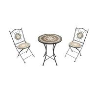 AXI Amelie Mesa y sillas Terraza, 2 Sillas 1 Mesa, Conjunto Mesa y Sillas Jardin Mosaico Hojas Verdes - Conjunto Mesa y Sillas Terraza, Mesa y Sillas Exterior Mosaico para Jardin/Balcon/Terraza.